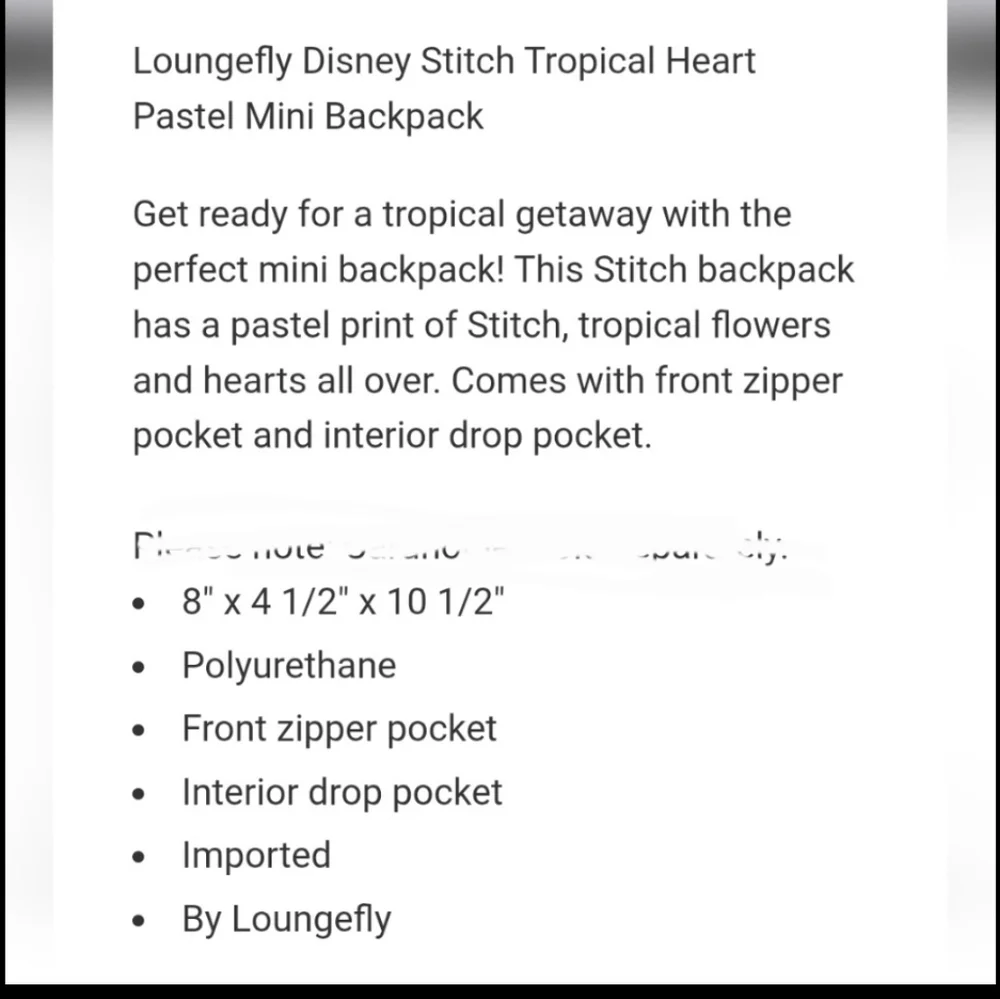 Loungefly Lilo And Stich Tropical Heart mini backpack